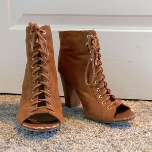 Brown Lace-up Heels